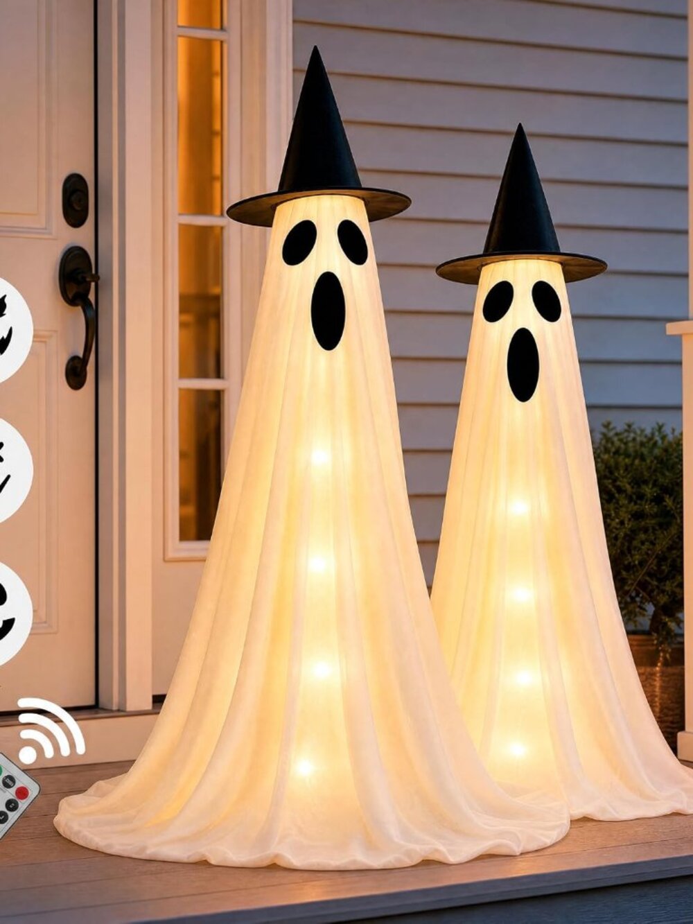 2‑Pack 63" Halloween Decorations Outdoor Indoor with Remote Control